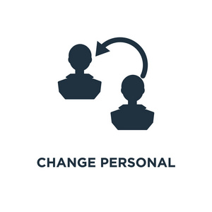 黑色填充矢量插图. 在白色背景上更改个人符号. 可用于网络和移动.