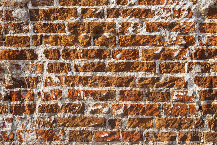 旧的粗糙砖墙。 背景