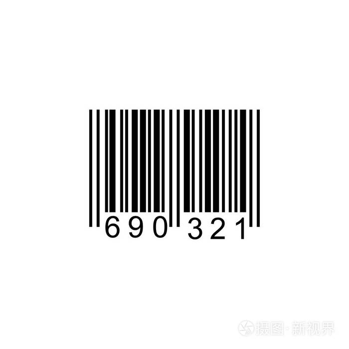 在背景上隔离的条形码或代码。向量