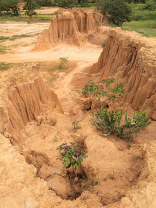 泰国sakaeo省的lalu公园,由于水土流失,形成了大条形照片