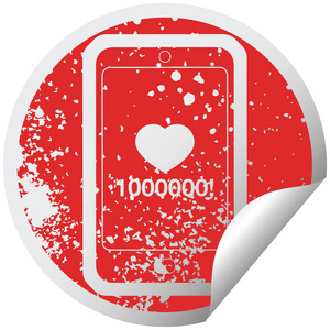 点赞可爱的手机显示1000000点赞图形图片贴纸图示图标照片