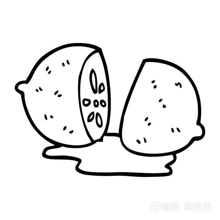 线条画卡通片柠檬