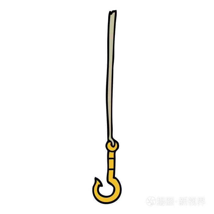 卡通涂鸦钩子矢量插图