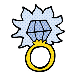 漫画书式卡通钻石戒指照片