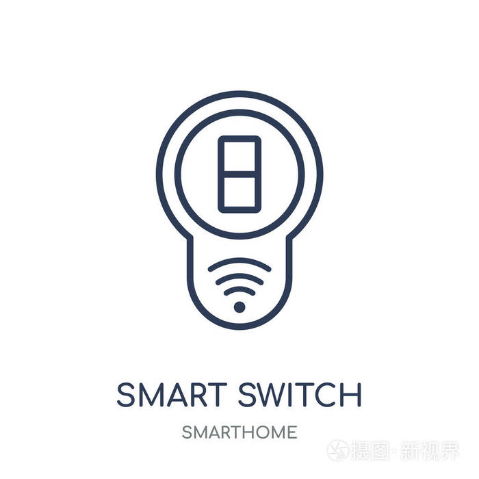 智能开关图标. 智能开关线性符号设计从smarthome集合.
