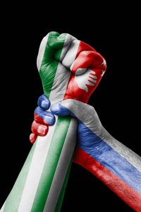 阿布哈兹国旗上的手图片