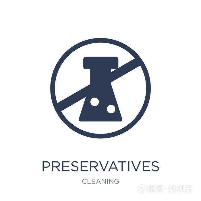 时尚的平面矢量防腐剂图标在白色背景上,从清洁收集矢量插图可以用于