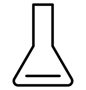 锥形烧瓶隔离线矢量图标,可以很容易地修改或编辑.照片