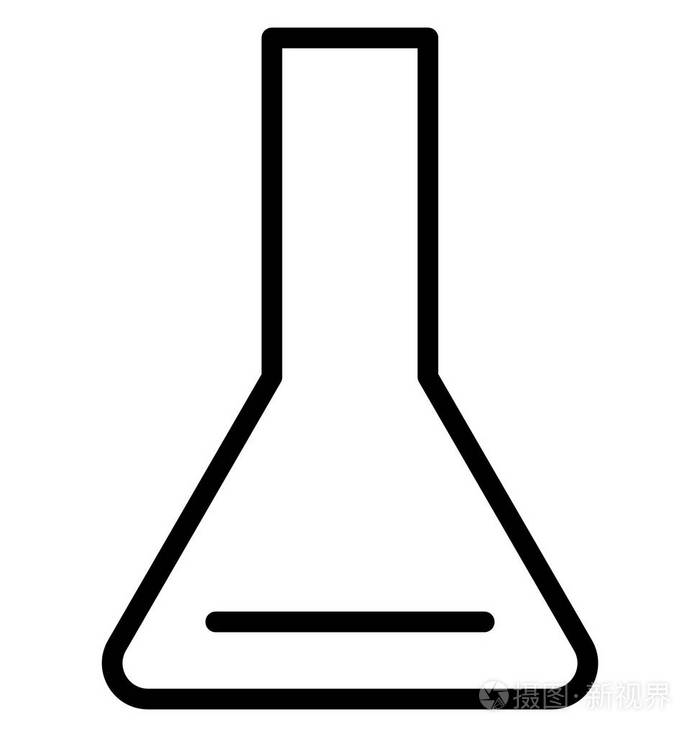锥形烧瓶隔离线矢量图标可以很容易地修改或编辑