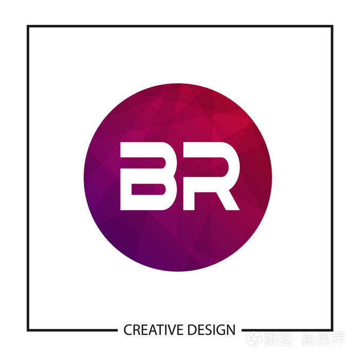 初始字母br标志模板设计矢量图