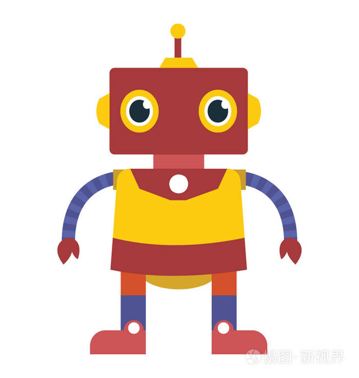 机器人字符平面图标设计