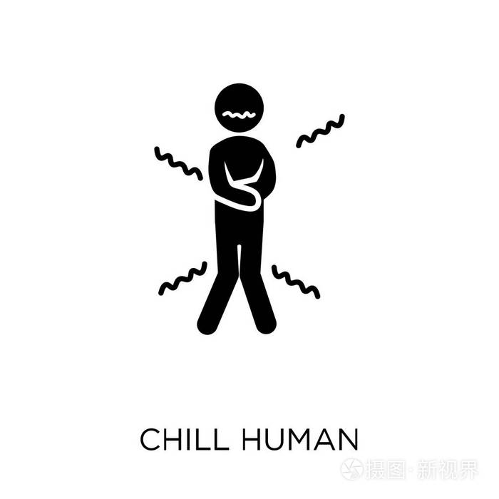 冷却人类图标寒冷的人类符号设计从感情收集白色背景上的简单元素矢量