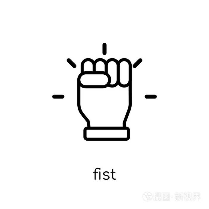 插画 拳头图标.