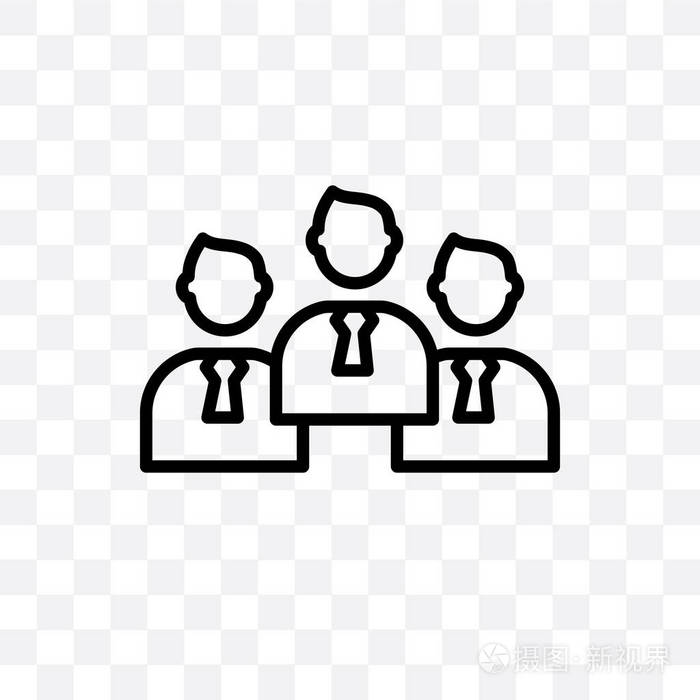 政治家矢量线性图标孤立在透明背景上,政治家透明度概念可用于网络和