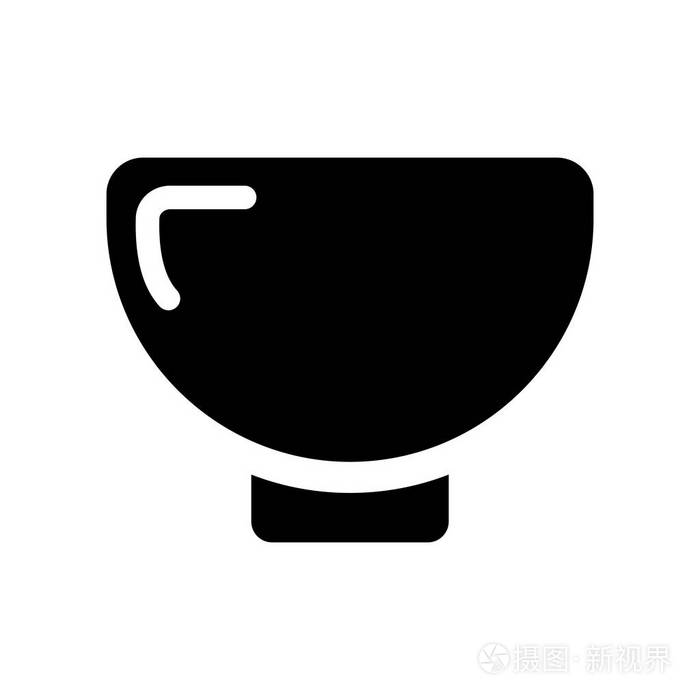 时尚碗标志概念白色背景从厨房收集.