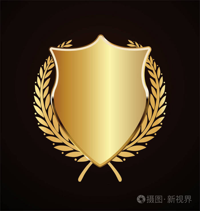 金色盾牌复古设计