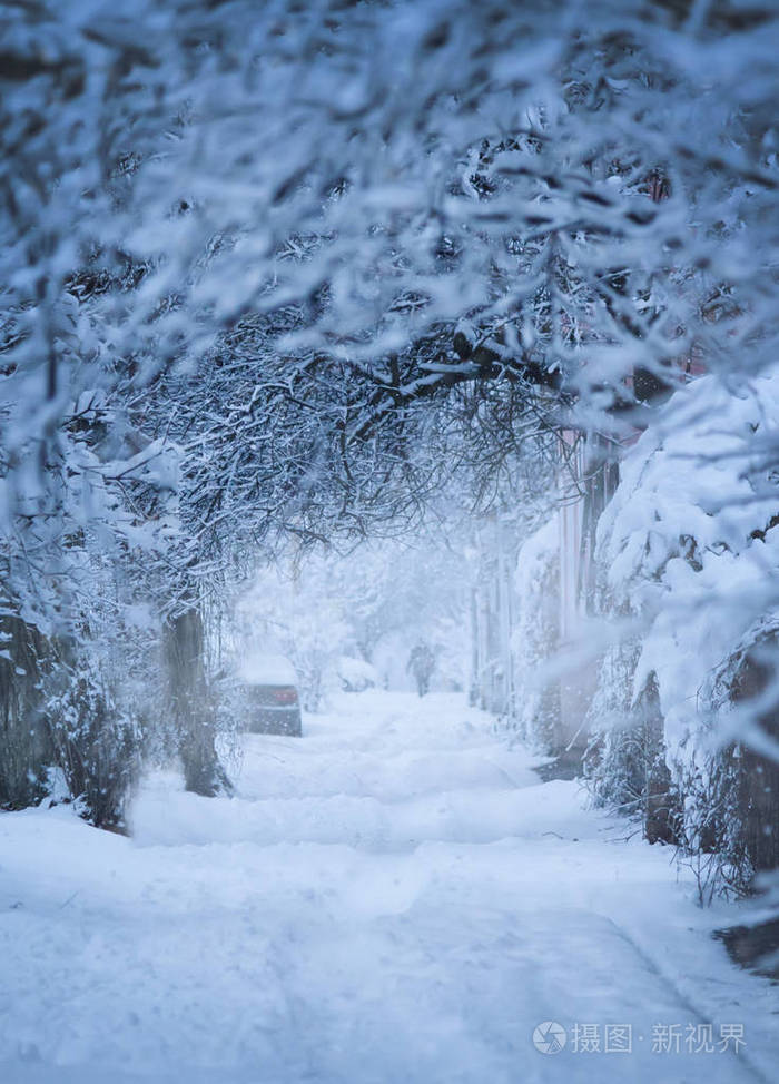 城市雪景图片真实的图片