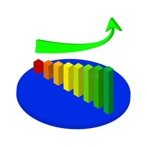 业务图表和图表与向上箭头