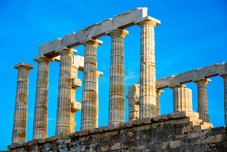大理石 古老的 纪念碑 希腊 波塞冬 考古学 岩石 欧洲