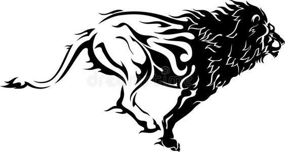 奔跑火图片大全抽象的奔跑狮子与火焰痕迹照片