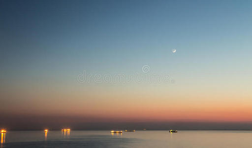 自然 海洋 货物 浪漫的 明星 巡航 月亮 意大利 夏天