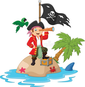 漫画卡通海盗船长图片