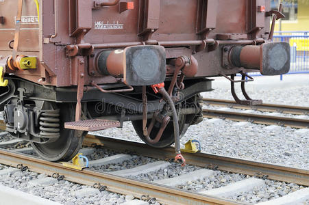 铁路 货车 车轮 极点 停职 缓冲器 安全 走廊 仓库 铁轨