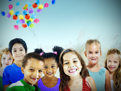 儿童多样性户外快乐快乐观