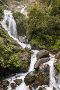 尼泊尔 环境 极端 岩石 冒险 级联 徒步旅行 苔藓 变模糊