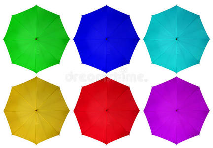 五颜六色的雨伞被隔离了