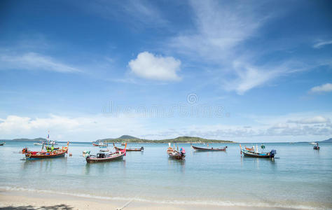 天空 海洋 夏天 美丽的 棕榈 泰语 放松 海湾 普吉岛