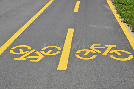 路上的自行车标志