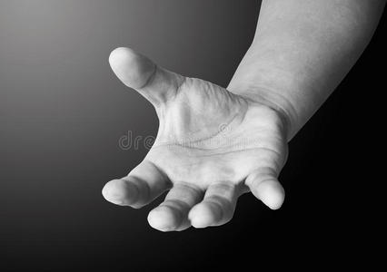 两手空空灰色调男人两手空空,手掌照片