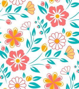 白底无缝花卉图案照片