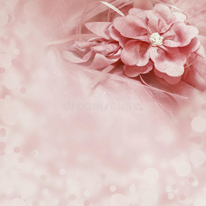 美丽的粉红色背景与织物花