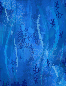蓝色珊瑚背景海底海洋