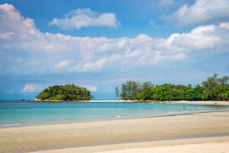 泻湖 风景 太阳 假日 自然 地平线 海滩 假期 旅游业