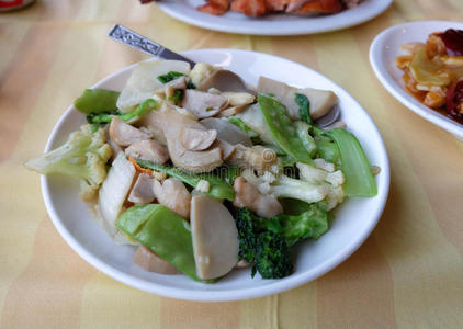 胡萝卜 西兰花 亚洲 健康 饮食 食物 盘子 油炸 草本植物