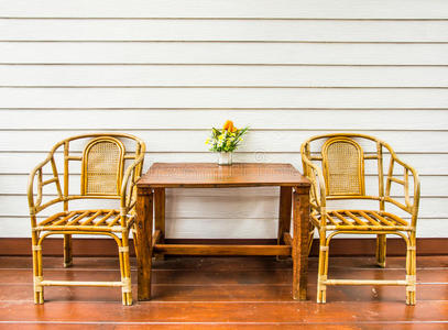 桌子 家具 点心 外部 古老的 梯田 藤条 假期 复古的