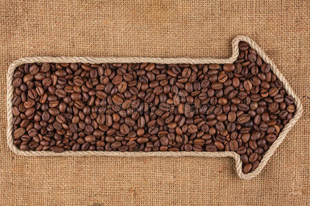 帆布 咖啡 织物 浓缩咖啡 标签 谷类食品 解雇 箭头 框架