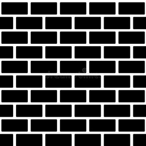 黑色砖墙无缝图案. 简单的建筑照片