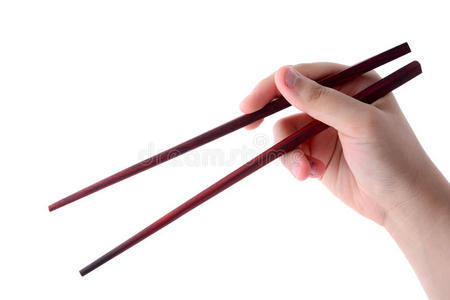 手持筷子