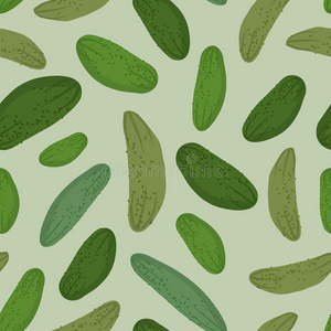 黄瓜无缝图案。 矢量背景绿色蔬菜图片