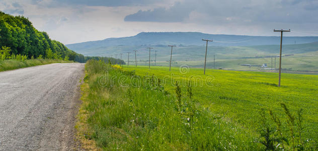 绿色草地，道路和ETL