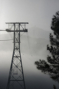 天空 开销 风景 奥林波斯 小山 半空中 自然 高的 电缆