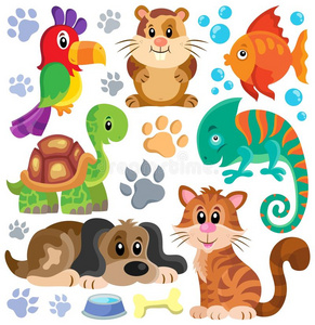 主题 啮齿动物 变色龙 可爱的 猫科动物 印刷品 程式化