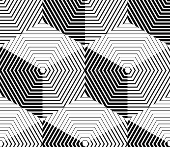 无缝对称对比黑白对称无缝图案照片
