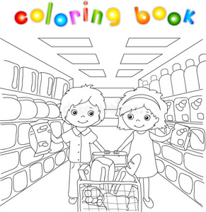 男人和购物女孩图片-男人和购物女孩素材-男人和购物女孩插画-摄图新