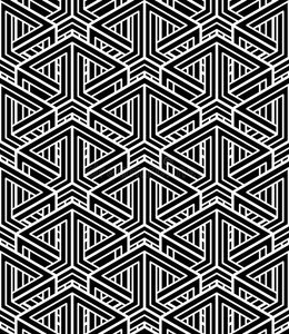 对比黑白对称无缝图案与交织图形. 连续几何组成,用于图形照片