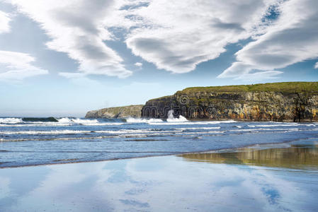 美丽的 海洋 地质 爱尔兰 形成 天堂 和平 面对 美女
